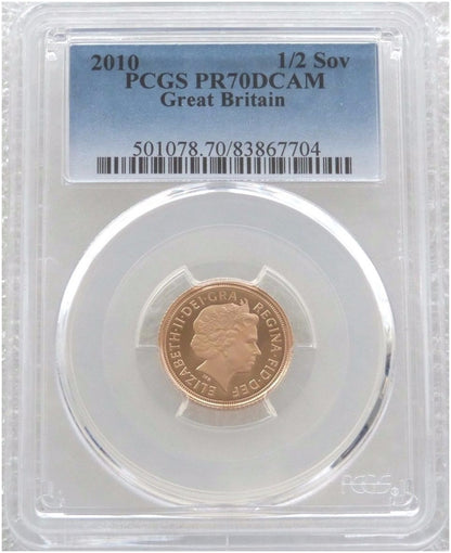 2010 St George and the Dragon Half Sovereign Gold Proof Coin PCGS PR70 DCAM