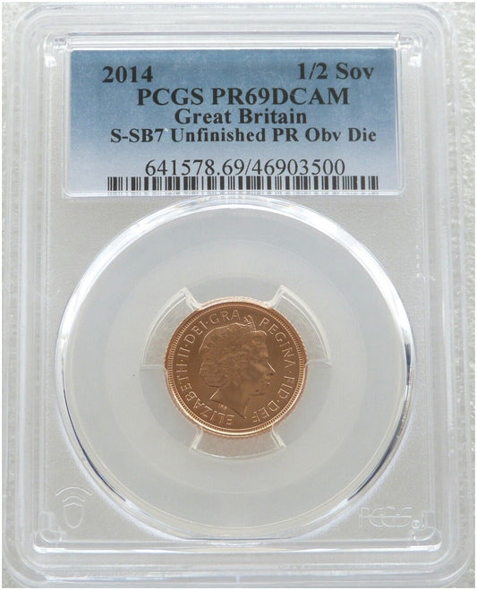 2014 St George and the Dragon Half Sovereign Gold Proof Coin PCGS PR69 DCAM Mint Error Mule