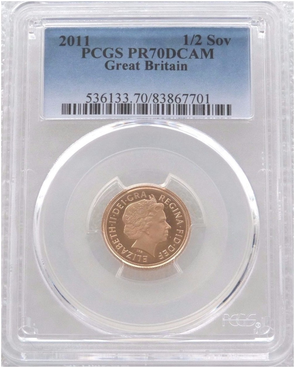 2011 St George and the Dragon Half Sovereign Gold Proof Coin PCGS PR70 DCAM
