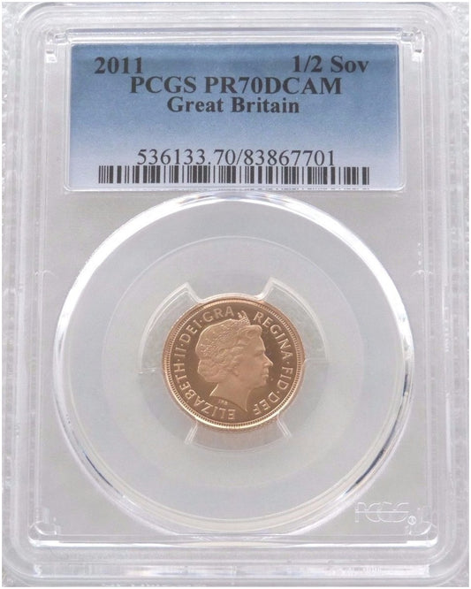 2011 St George and the Dragon Half Sovereign Gold Proof Coin PCGS PR70 DCAM
