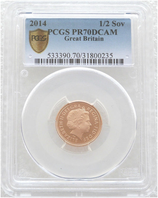 2014 St George and the Dragon Half Sovereign Gold Proof Coin PCGS PR70 DCAM