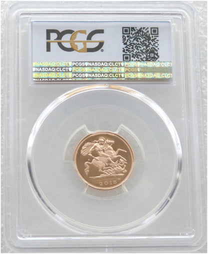 2015 St George and the Dragon Half Sovereign Gold Proof Coin PCGS PR70 DCAM - Fifth Portrait