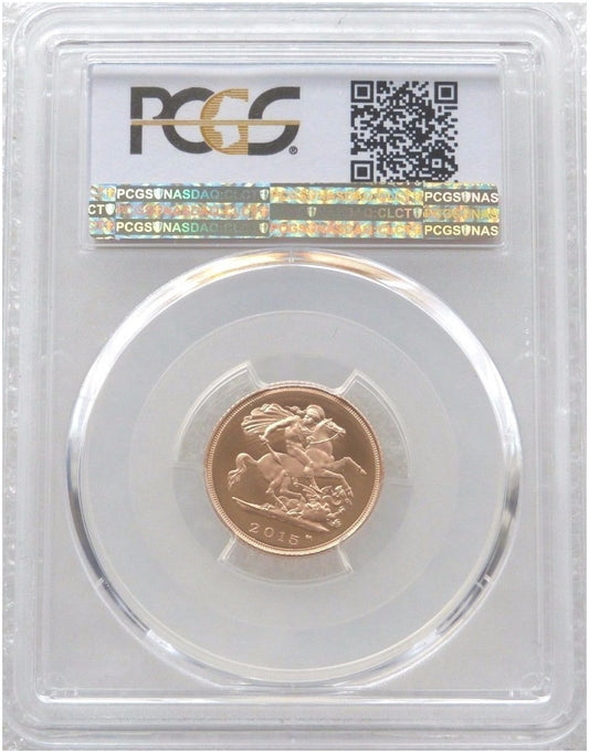 2015 St George and the Dragon Half Sovereign Gold Proof Coin PCGS PR70 DCAM - Fourth Portrait