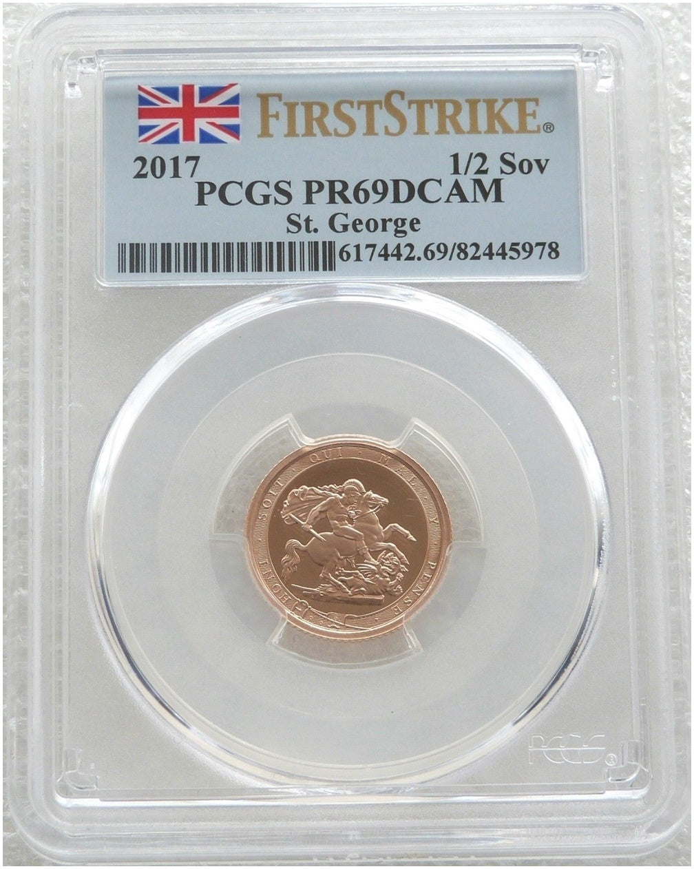 2017 Pistrucci Half Sovereign Gold Proof Coin PCGS PR69 DCAM First Strike