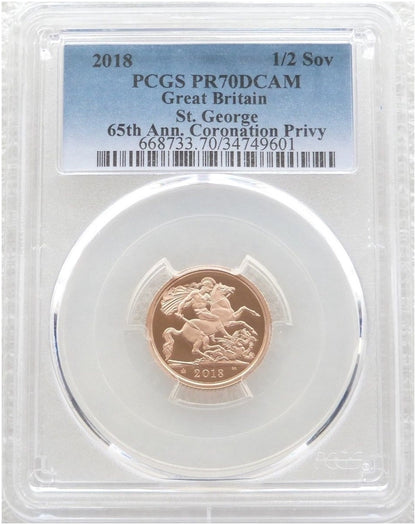 2018 Sapphire Coronation Half Sovereign Gold Proof Coin PCGS PR70 DCAM