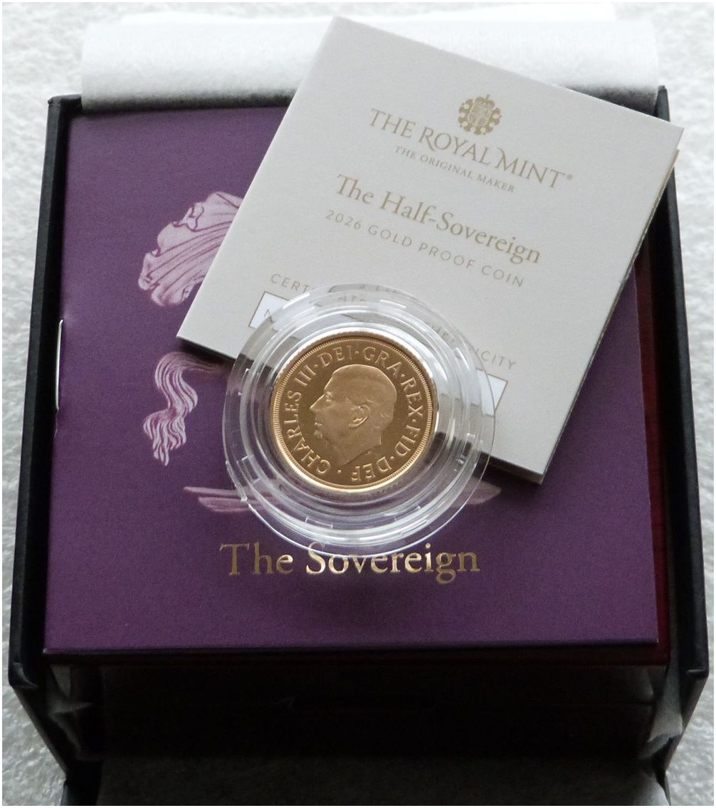2026 St George and the Dragon Half Sovereign Gold Proof Coin Box Coa